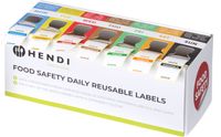 HENDI 850572 Set herbruikbare voedselveiligheidsstickers met dispenser, , 240x80x(H)100mm