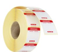 HENDI 850602 Voedselveiligheidsstickers, multifunctioneel, eenvoudig verwijderbaar , , Woensdag, Rood, 1000 st., 25x25mm