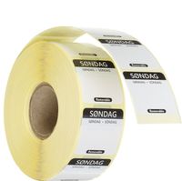 HENDI 850640 Voedselveiligheidsstickers, multifunctioneel, eenvoudig verwijderbaar , , Zondag, Zwart, 1000 st., 25x25mm