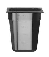 Hendi Gastronormbak 1/6 | 200 mm hoog | polycarbonaat zwart | 862704