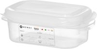 HENDI 873120 Container GN 1/9 polypropyleen, , GN 1/9, 0,6 Liter, Transparant, 176x108x(H)65mm