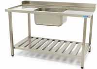 Maxima Spoeltafel - 160 X 75 cm - Aanvoer Vaatwasser Links - incl. Wasbak en Onderschap - 09201035