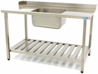 Maxima Spoeltafel - 160 X 75 cm - Aanvoer Vaatwasser Rechts - incl. Wasbak en Onderschap - 09201041