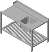 Maxima Spoeltafel - 190 X 75 cm - Aanvoer Vaatwasser Rechts - incl. Wasbak en Onderschap - 09201042