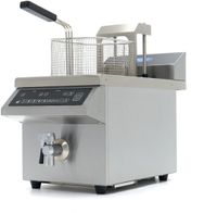 09371450 Frituurpan - 8 L - 1 Mand - Inductie - Liftsysteem - met Tapkraan