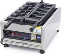 Maxima Wafelijzer - 5 Stuks - Taiyaki / Visvorm - Draaibaar - Digitaal - 09374182