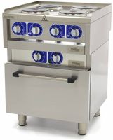 Maxima Professionele Horeca Fornuis - 4 Pitten - Met Oven - Elektrisch - 60 X 60 cm - 09391540