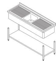 Maxima Spoeltafel - 120 X 60 cm - 1 Wasbak - incl. Spatrand en Onderschap - 09394000