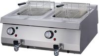 Maxima Heavy Duty Friteuse - 2 X 12 L - Dubbel - 70 cm Diep - met Tapkraan - Elektrisch - 09394999