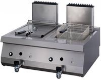 Maxima Heavy Duty Friteuse - 2 X 12 L - Dubbel - 70 cm Diep - met Tapkraan - Gas - 09395003