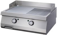 Maxima Heavy Duty Grillplaat - Half Gegroefd Chroom - Dubbel - 70 cm Diep - Elektrisch - 09395049