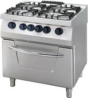 Maxima Heavy Duty Fornuis - 4 Pitten - Dubbel - 70 cm Diep - 36 KW - Gas Incl. Elektrische Oven - 09396015