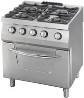09396113 Heavy Duty Fornuis - 4 Pitten - Dubbel - 70 cm Diep - 37 kW - Gas incl. Oven