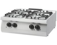 09396118 Heavy Duty Kookplaat - 4 Pitten - Dubbel - 70 cm Diep - 27 kW - Gas