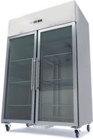Maxima Vrieskast - 1400 L - 6 Verstelbare Roosters (2/1 GN) - RVS - met Glazen Deuren - 09400026
