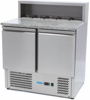 Maxima Pizzawerkbank - 90 cm - 2 Deuren - 5 X 1/6 GN - incl. RVS Afdekking - 09400200