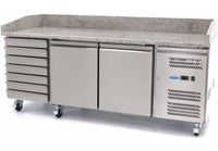 Maxima Pizzawerkbank - 202 cm - 2 Deuren - 5 X 1/6 GN - 7 Laden - 09400210