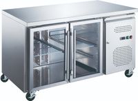 Maxima Koelwerkbank - 282 L - 136 cm - 2 Glazen Deuren - 09400401