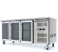 Maxima Koelwerkbank - 417 L - 180 cm - 3 Glazen Deuren - 09400406