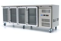 Maxima Koelwerkbank - 553 L - 223 cm - 4 Glazen Deuren - 09400409