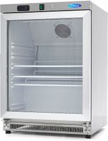 Maxima Koelkast - 200 L - RVS - met Glazen Deur - 09405010