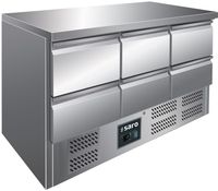 SARO Gekoelde Werkbank met 6 Lades Model VIVIA S 903 S/S TOP 6x 1/2 - VIVIA S 903 S/S TOP 6X 1/2