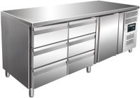 SARO Gekoelde Werkbank met 1 Deur en 2x Sets van 3 Lades Model KYLJA 3150 TN