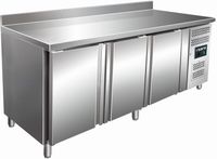 SARO Koelwerkbank met 3 Deuren en Opstaande Rand Model SNACK 3200 TN