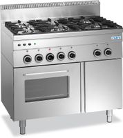 SARO Gasfornuis + Oven + Grill 6 Branders 600 Line Model G6SFA6