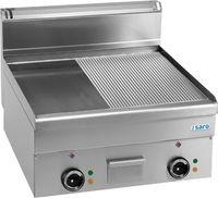 SARO Elektrische Grillplaat 1/2 Glad 1/2 Geribbeld 600x600 Model EFT66LR