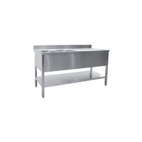 SARO Spoeltafel met Twee Wasbakken Links 600 mm Diepte 1800 Mm - 600-2550L