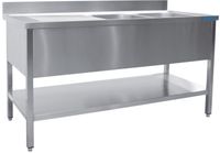 SARO Spoeltafel met Twee Wasbakken Rechts 600 mm Diepte 2000 Mm - 600-2555R