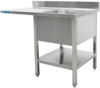 SARO Spoeltafel voor Vaatwasser met 1 Bak Rechts 600 mm Diepte 1400mm - 600-2605R