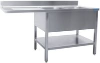 SARO Spoeltafel met Twee Wasbakken Rechts 600 mm Diepte 2000 Mm - 600-2620R