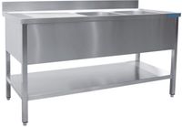 SARO Spoeltafel met Twee Wasbakken Rechts 700 mm Diepte 1600 Mm - 700-2545R