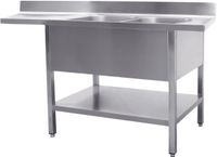 SARO Spoeltafel met 2 Wasbakken Rechts 700 mm Diepte 1800 Mm - 700-2615R