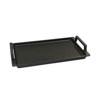 Eurolux Premium Grillplaat met Roestvaststalen Handvatten 41 X 24 X 2 5 cm Geribbeld - EU1003-3-ES