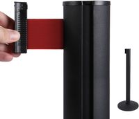 Syna Afzetpaal Flexi Zwart met 2,7 M Trekband Rood - BBBLACKRED