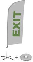 Syna Beach Flag Alu Wind Complete Set Uitgang Grijs Engels Kruisvoet - BFAW310-CB30-WB-I103
