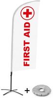 Syna Beach Flag Alu Wind Complete Set EHBO Engels Kruisvoet - BFAW310-CB30-WB-I106