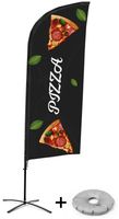 Syna Beach Flag Alu Wind Complete Set Pizza Kruisvoet - BFAW310-CB30-WB-I136