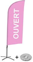 Syna Beach Flag Alu Wind Complete Set Open Roze Frans Kruisvoet - BFAW310-CB30-WB-I489