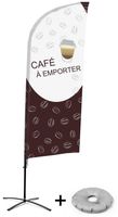 Syna Beach Flag Alu Wind Complete Set Coffee To Go Frans Kruisvoet - BFAW310-CB30-WB-I493