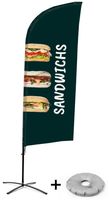 Syna Beach Flag Alu Wind Complete Set Belegde Broodjes Frans Kruisvoet - BFAW310-CB30-WB-I496