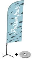 Syna Beach Flag Alu Wind Complete Set Verse Vis Frans Kruisvoet - BFAW310-CB30-WB-I497