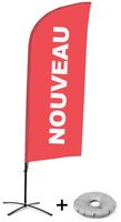 Syna Beach Flag Alu Wind Complete Set Nieuw Rood Frans Kruisvoet - BFAW310-CB30-WB-I502