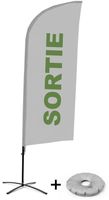 Syna Beach Flag Alu Wind Complete Set Uitgang Grijs Frans Kruisvoet - BFAW310-CB30-WB-I508