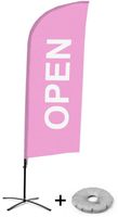 Syna Beach Flag Alu Wind Complete Set Open Roze Engels Kruisvoet - BFAW310-CB30-WB-I55