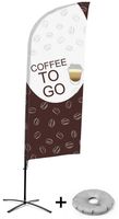 Syna Beach Flag Alu Wind Complete Set Coffee To Go Engels Kruisvoet - BFAW310-CB30-WB-I63