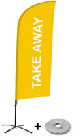 Syna Beach Flag Alu Wind Complete Set Take Away Geel Kruisvoet - BFAW310-CB30-WB-I69